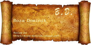 Boza Dominik névjegykártya